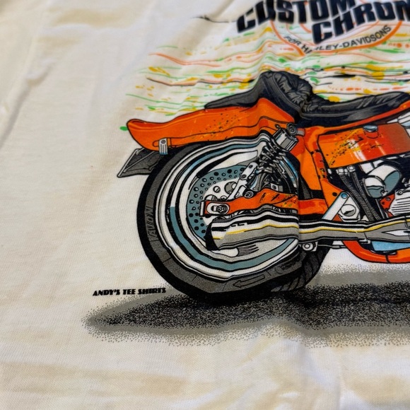 Vintage single stitch 1993 Custom Chrome Motorcycle T shirt X Large Hanes - Picture 4 of 9